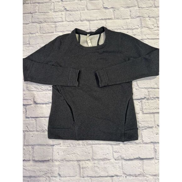 Lululemon &go Endeavor Long Sleeve Sweatshirt in Heathered Black Size 6 - Picture 2 of 6